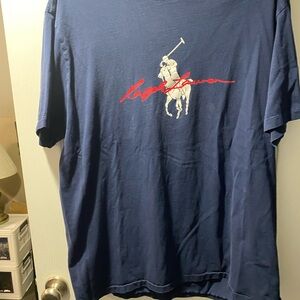 Ralph Lauren Blue Tee with Red Logo